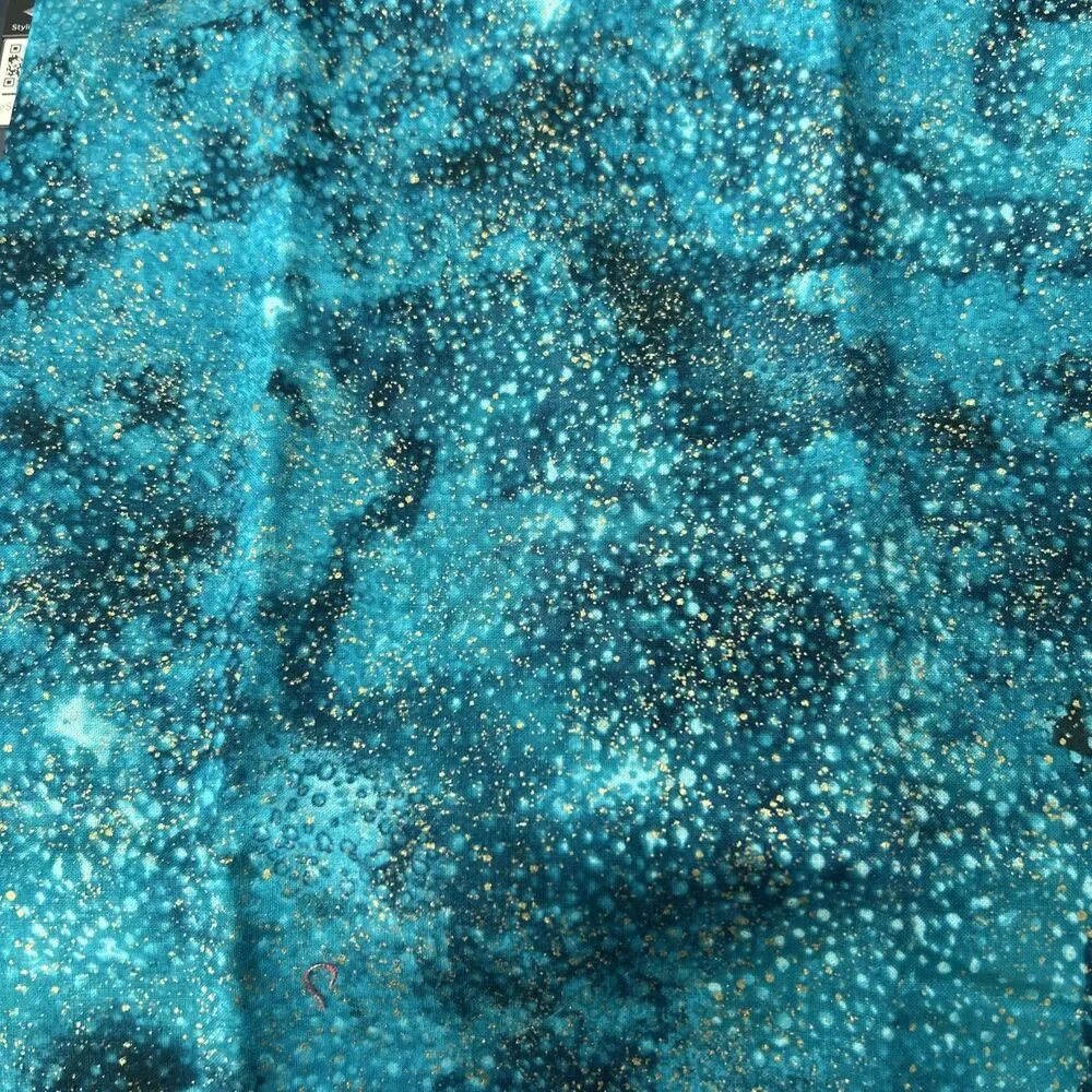 Shades Of Blue & Green Quilting Cotton Fabric Textile Art Lot 15 Pc